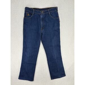 Vintage 70s 80s Mens Braxton Stretch Blue Jeans Embroidered 33 X 27